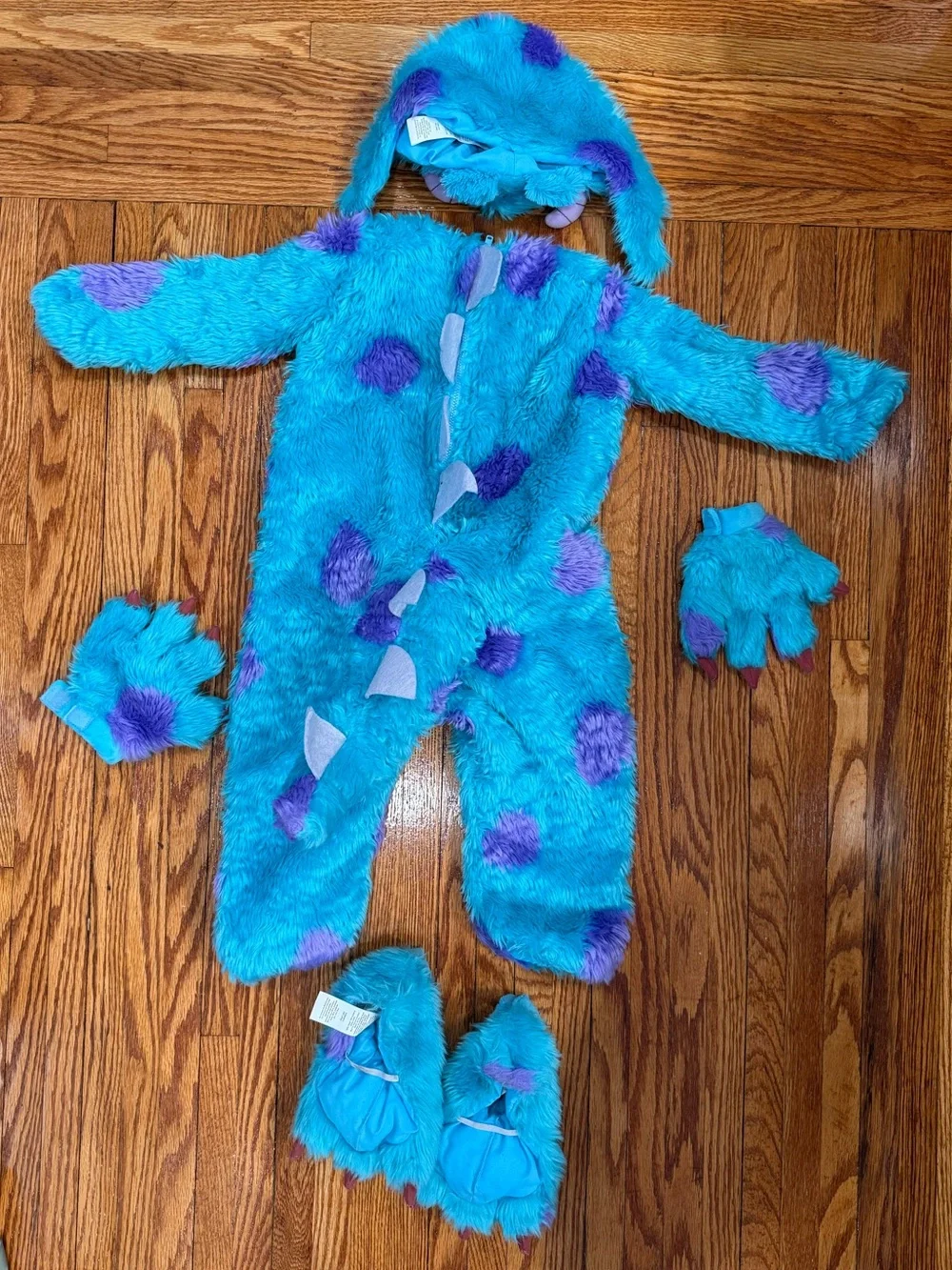 Pottery Barn Sully Monster Inc. Costume - Plush One-Piece with Hat & Slippers - Picture 2 of 3
